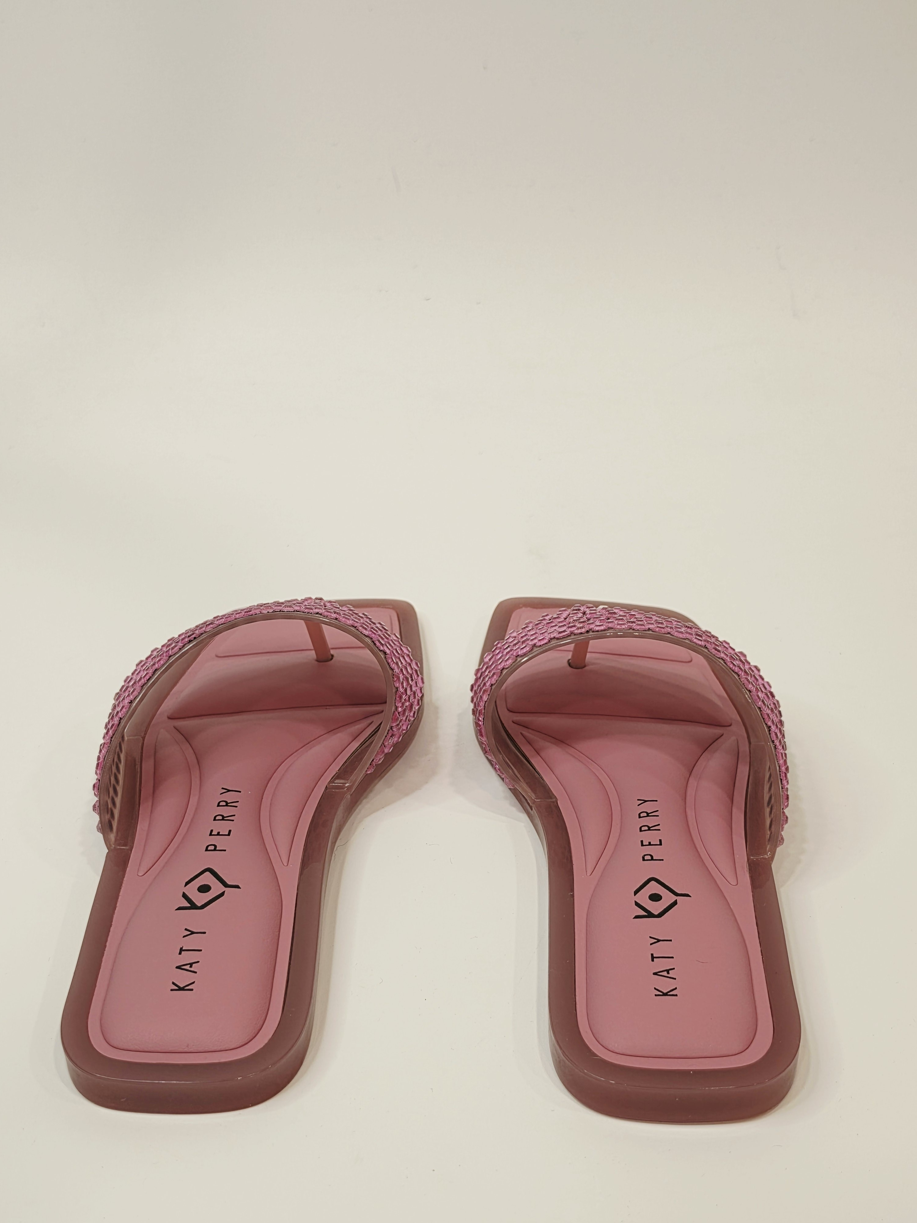 Katy Perry The Geli Slide Thong Rhinestone Slide Sandals In Pink Women's 6m — image 5 of 8